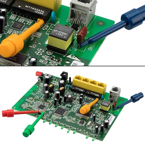Miniatura 6 de PAGOW 10 pinzas de gancho de prueba multímetro prueba eléctrica colorida sonda de agarre de prueba para probar componentes electrónicos mini clips