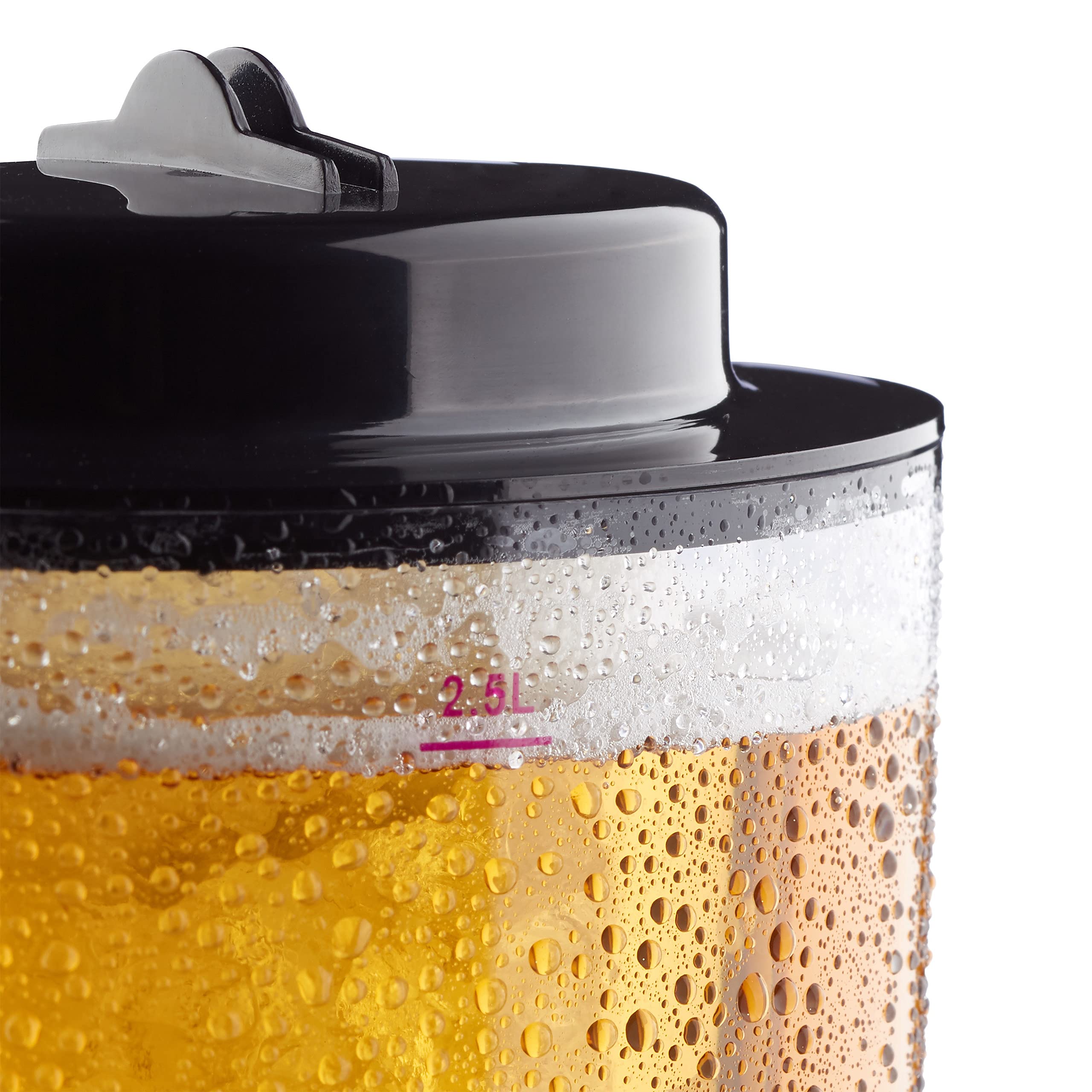 Relaxdays 51-częściowy zestaw do piwa, kolumna do piwa o pojemności 2,5 l, z kranikiem, opakowanie 50 kubków do napojów czerwonych, na imprezę do piwa ping-ponga