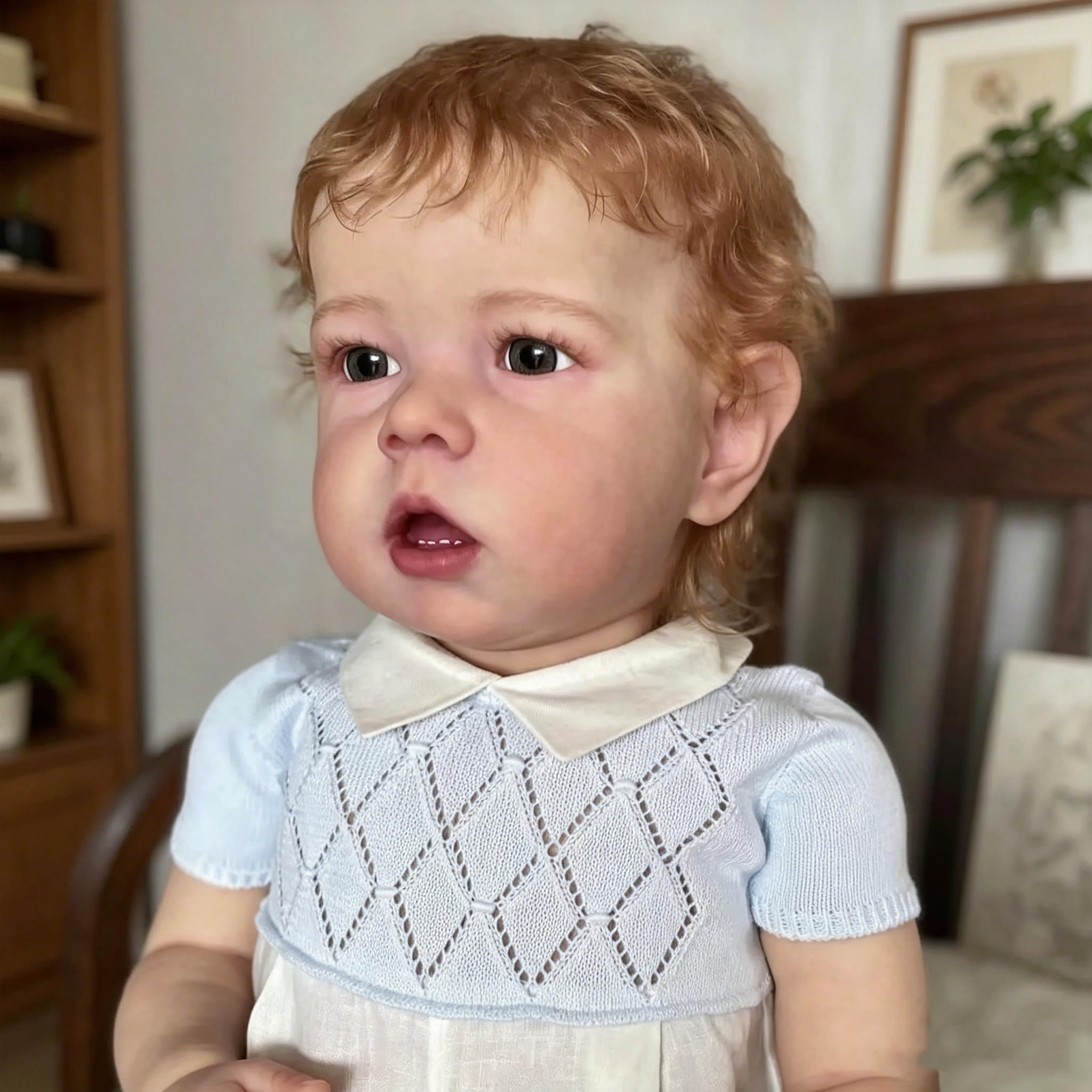 Große Reborn-Babypuppen mit Stoffkörper Liam 70cm Supercoole Puppen für Kleine Jungen,Realistische Neugeborenenpuppen Lebensechte Reborn-Kleinkindpuppen Spielzeug für Kinder