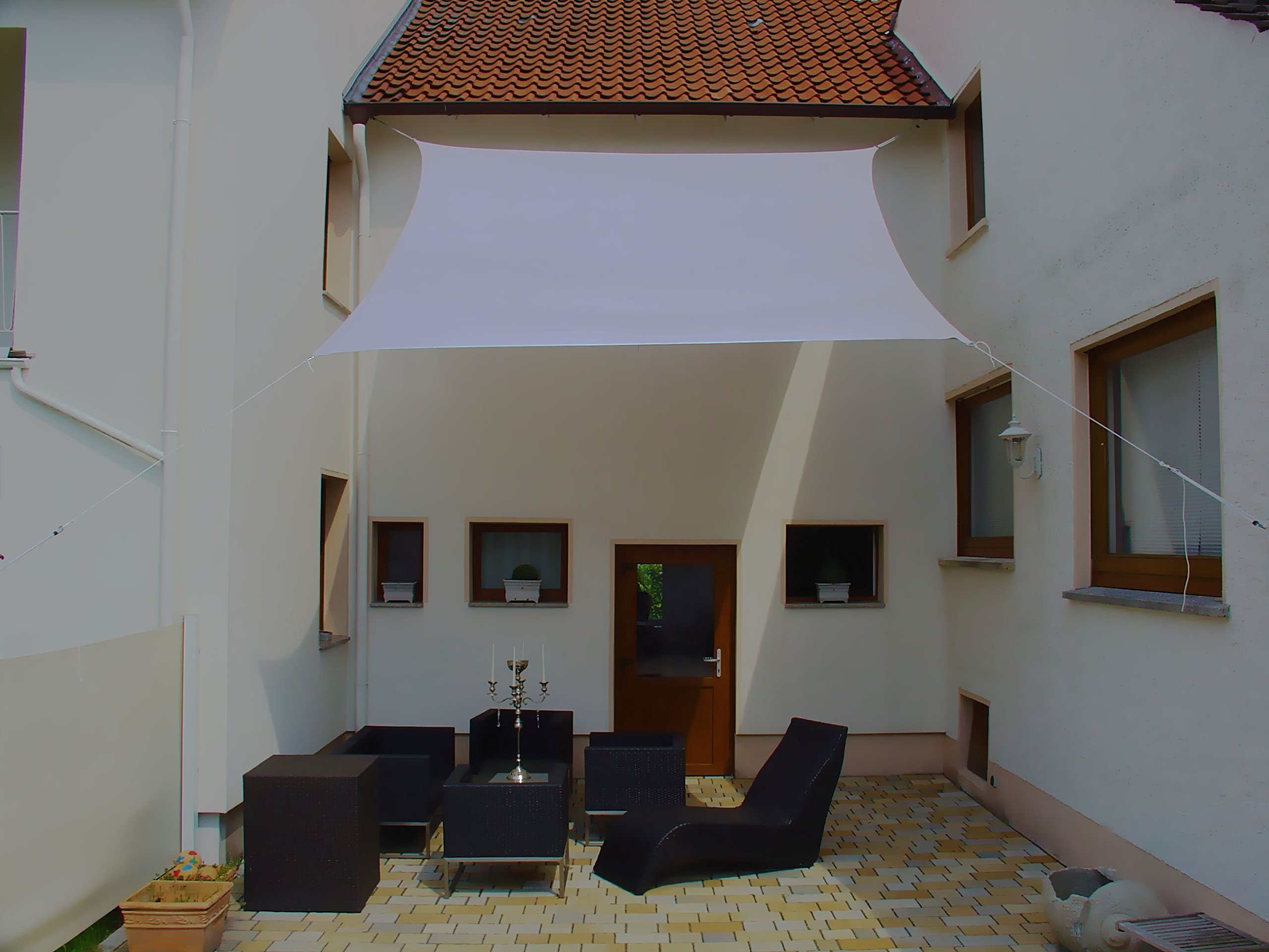 Luxus Sonnensegel Top Qualität dreiecken und Vierecken Wasserdicht von Dekowelten (Grau, 4x4m viereck)