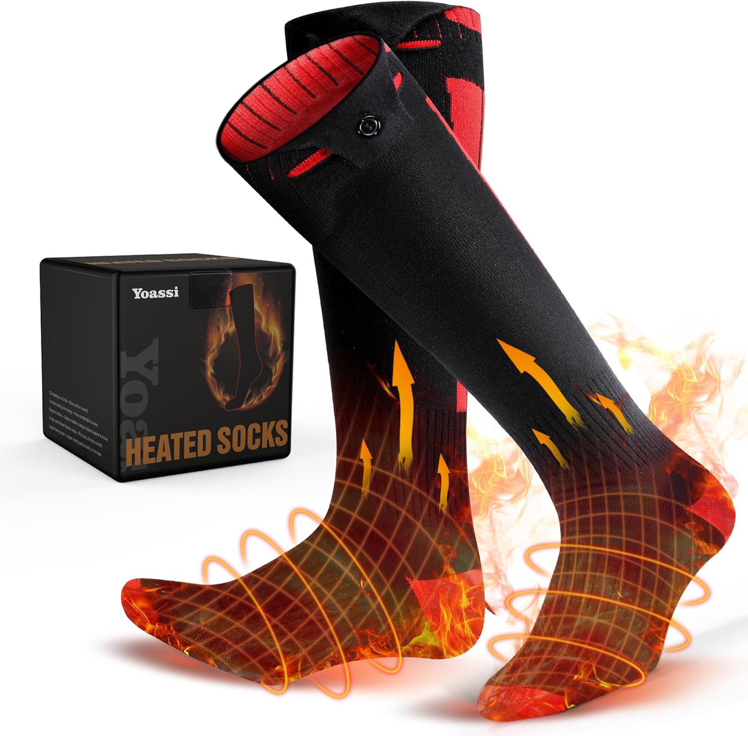 Rechargeable Heated Socks for Men Women Heated Socks Electric Heating Socks for Camping Fishing Cycling Skiing Skating Hunting Hiking