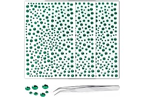 3 sheets Green Rhinestone Gem Stickers