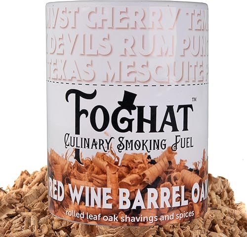 Virutas de madera Virutas de roble de barril de vino tinto de 14 onzas para ahumador, whisky y bebidas Chips de madera natural y culinaria para