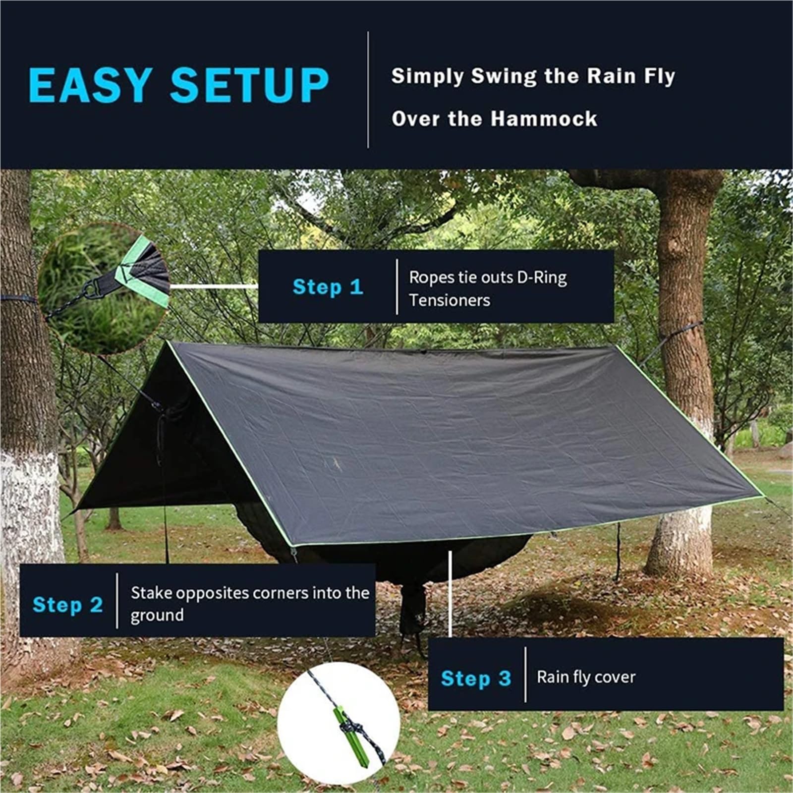 Abri de camping hexagonal grande bâche de pluie, pare-soleil portable, léger et imperméable