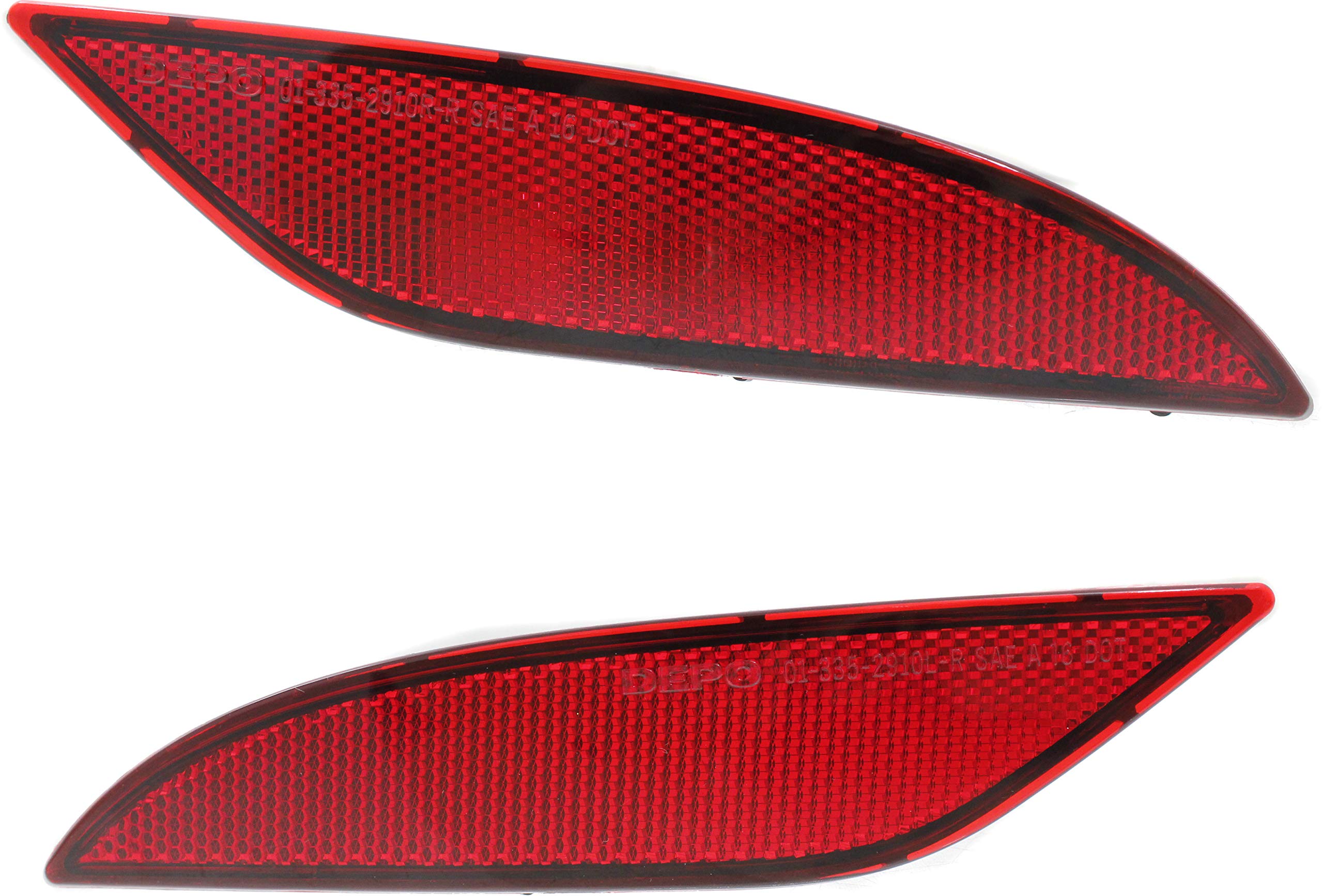 Evan-Fischer Rear Bumper Reflector Compatible with 2016-2017 Chevrolet Malibu Passenger and Driver Side