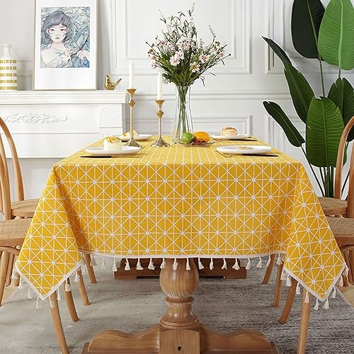 Miniatura 5 de FINPAN Geometric Cotton Linen Tablecloth with Tassel Coffee Dining Table Desk Decoration Furniture Dustproof Cover Mantel Mesa Travel Neck Pillow