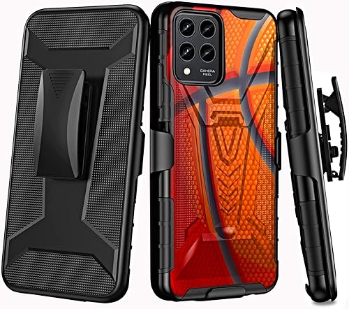 DALUX V Kickstand Funda para teléfono compatible con T-Mobile Revvl 6 Pro 5G (2022) - Líneas de baloncesto