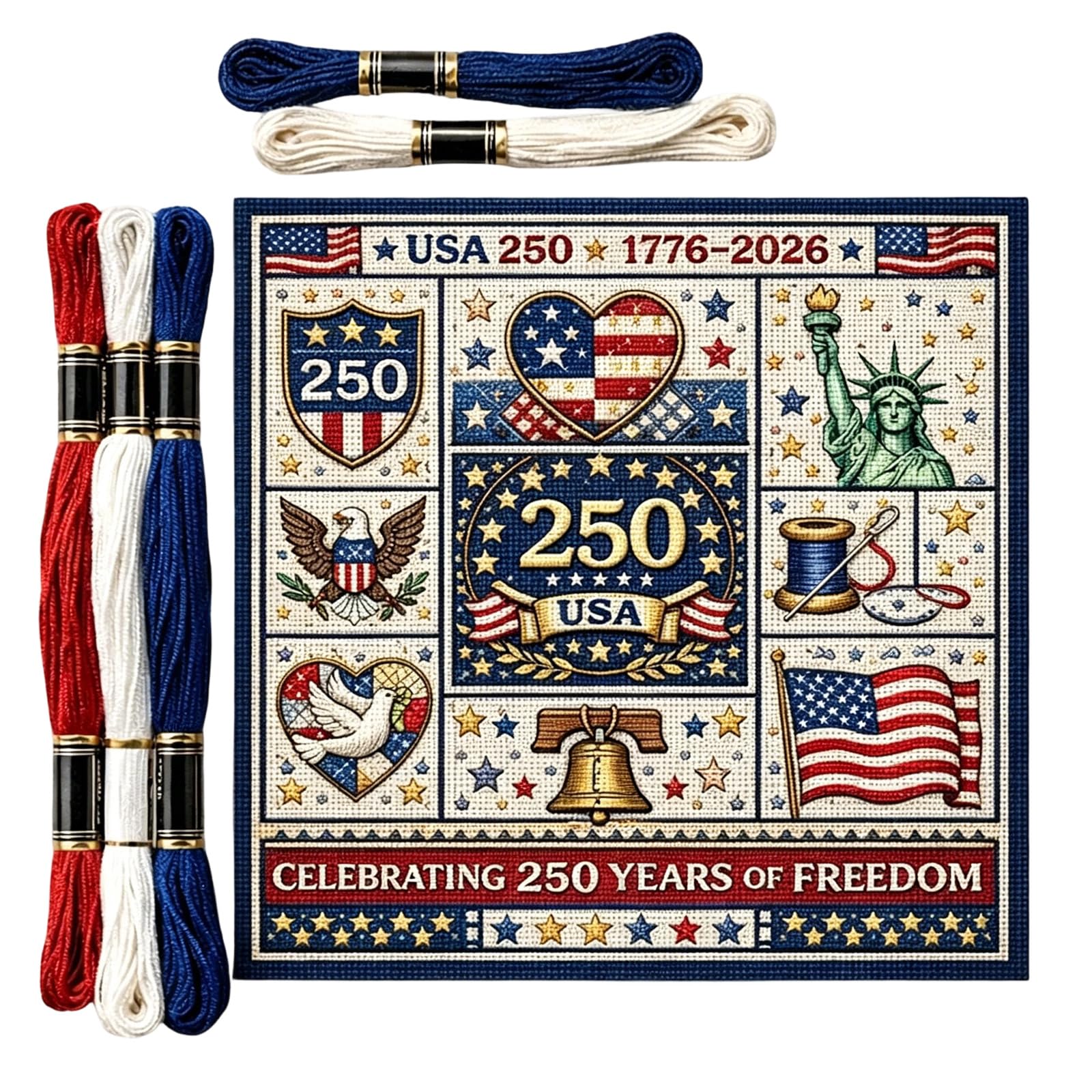 Kaeltsyn 250Th Anniversary Embroidery Craft Set with Instruction for Adult Enthusiasts with Instruction Hoop Thread Set Novices