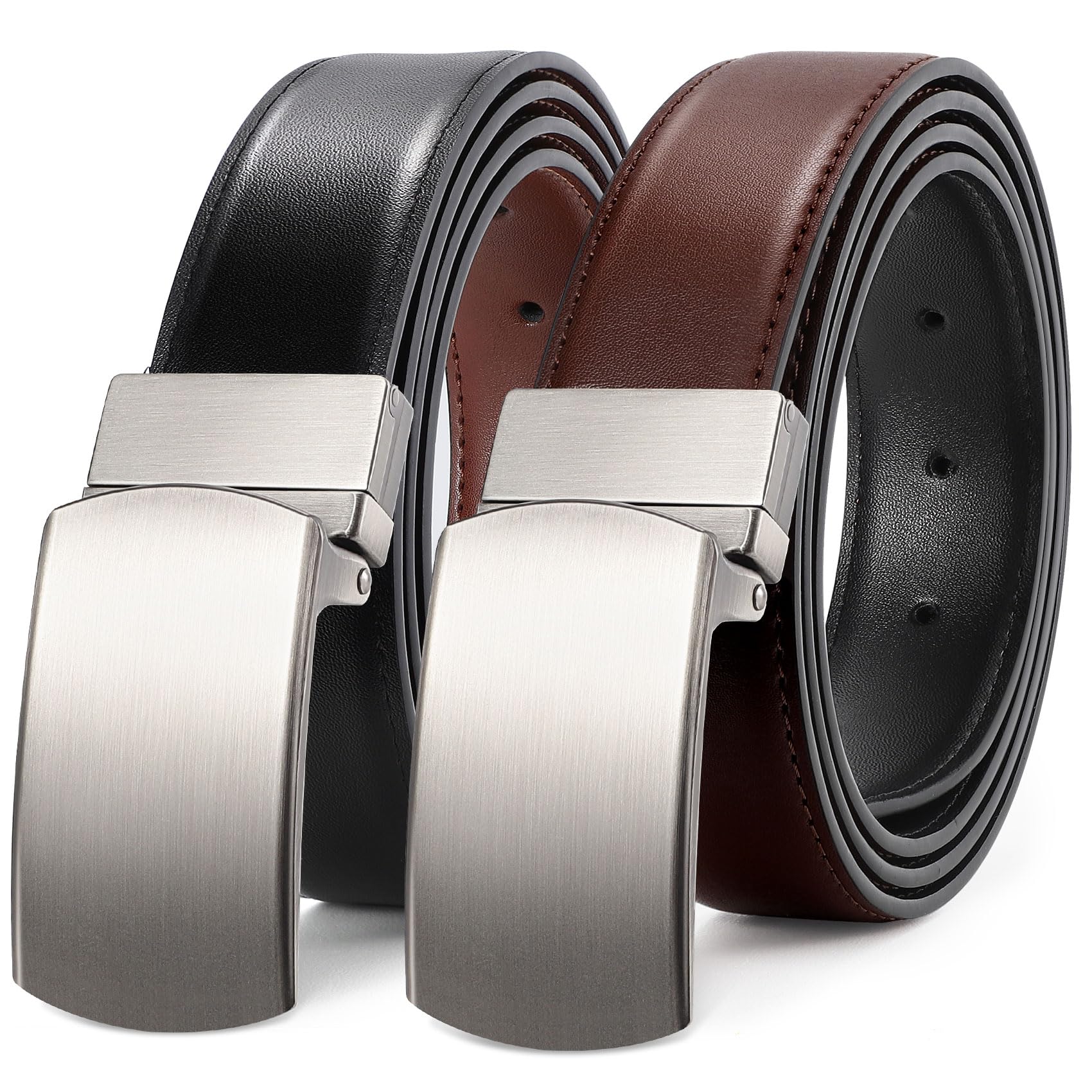 JASGOOD Men's Belt Leather Reversible Belt for Men 1.3