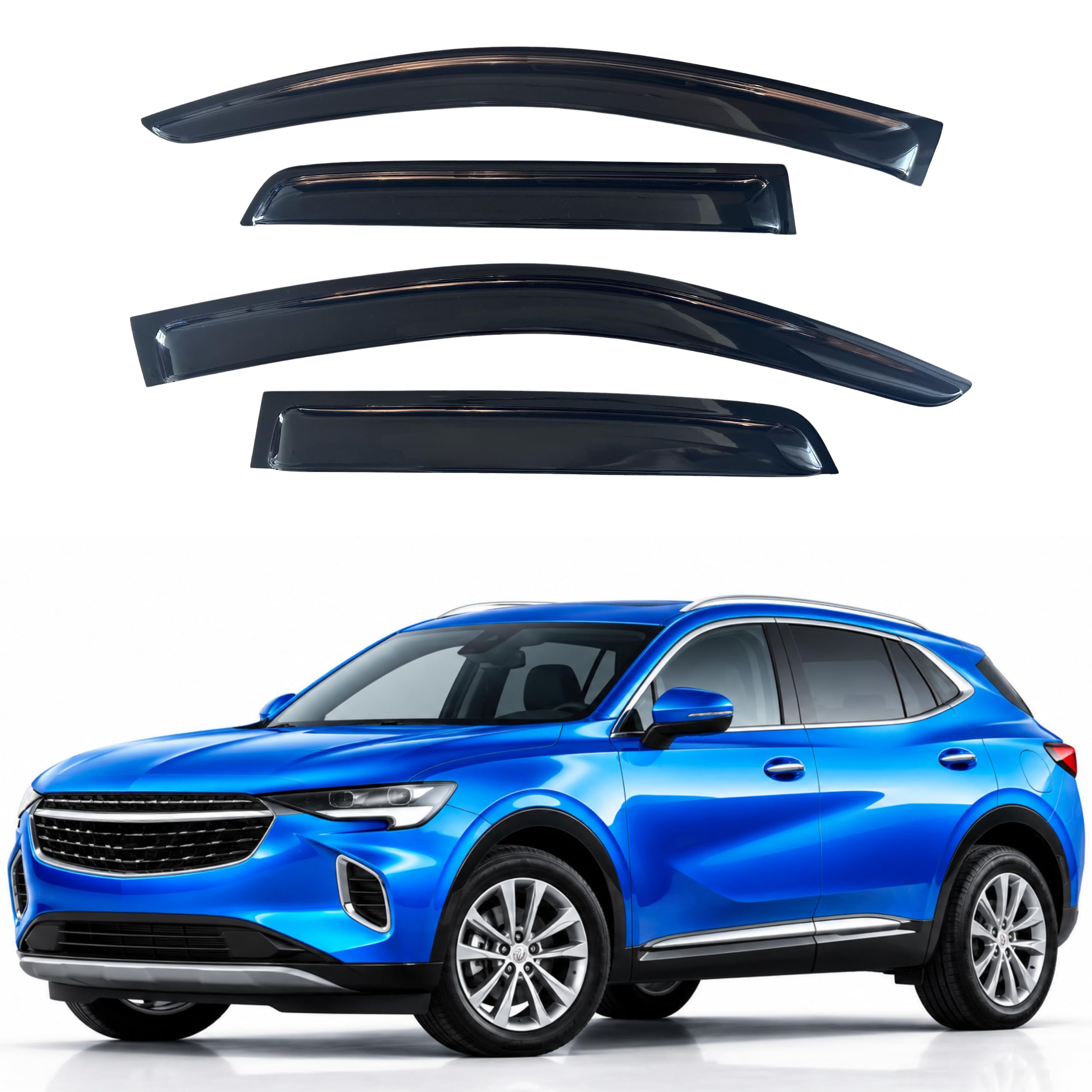 IG Window Visors Fit for 2021-2023 Buick Envision, Out-Channel Rain Guards Vent Wind Deflectors 4PC, Car Accessories for 21-23 Envision