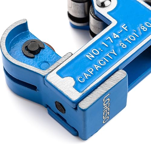 Miniatura 6 de Loreso - Cortador de tubos de cobre, mini cortador de tubos para tubos de 18, 14, 12 a 1 18 pulgadas, para tubos de cobre y latón, aluminio y acero