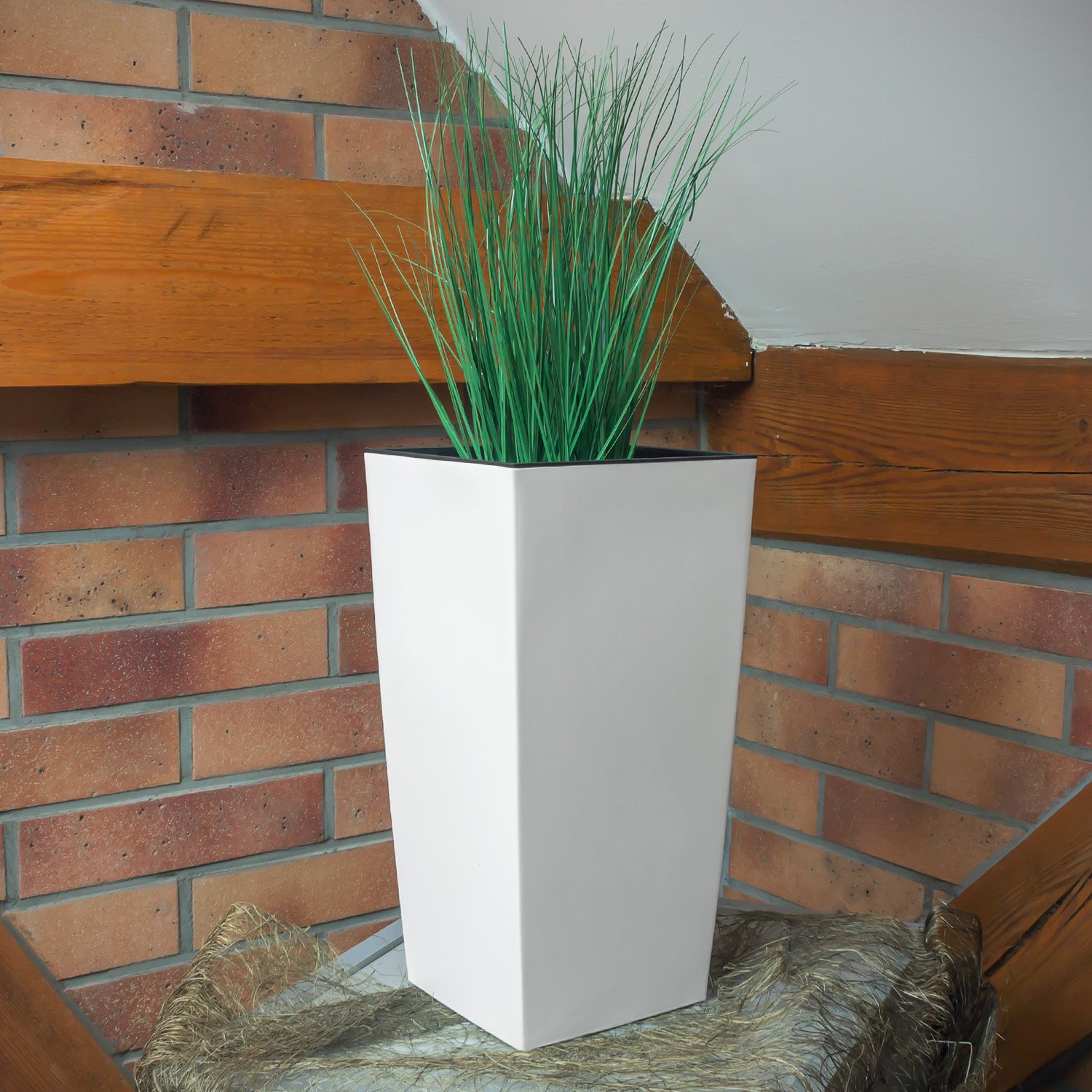 Vaso per piante Urbi Square 7,2 Lt con inserto, altezza 32,5 cm colore: verde oliva