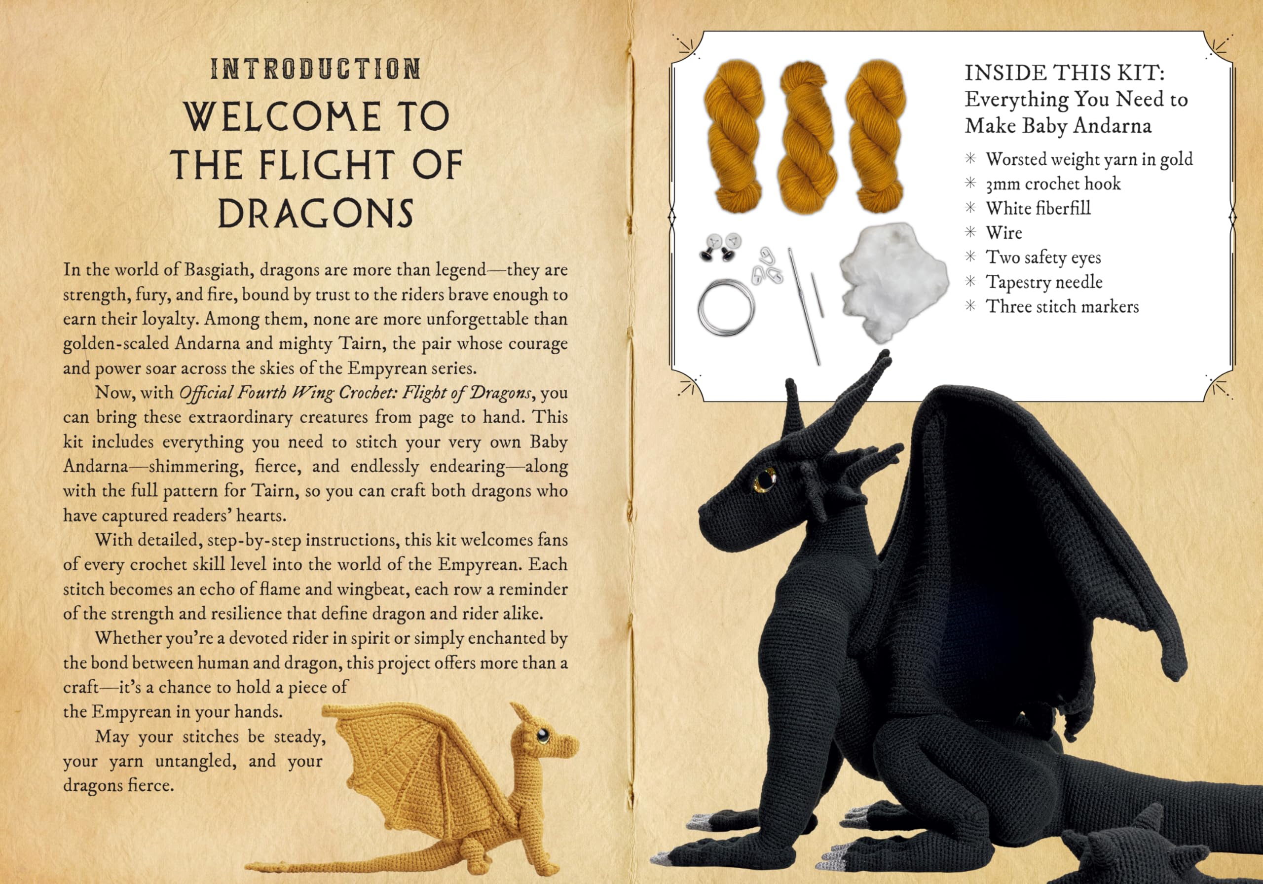Official Fourth Wing Crochet: Flight of Dragons: Crochet Your Own Baby Andarna Plus a Bonus Pattern for Tairn - Based on the Award-Winning Empyrean Series