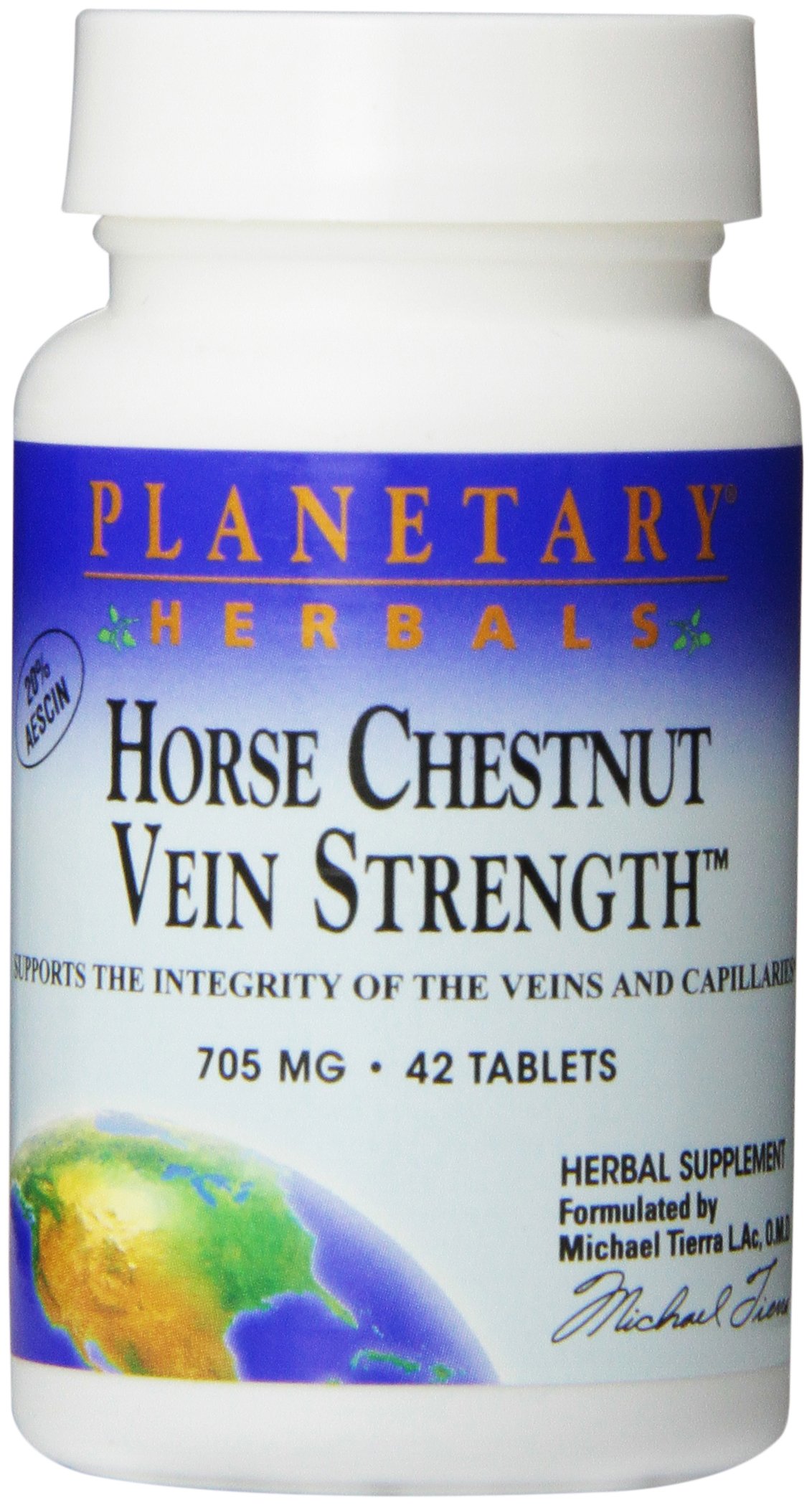 Planetary Herbals Horse Chestnut Vein Strength Tablets, 42 Count