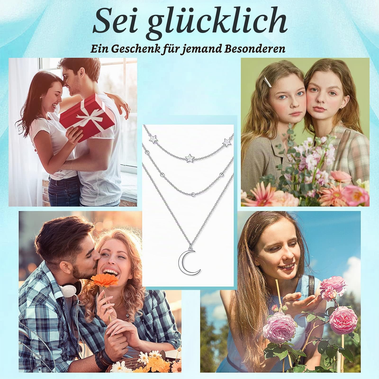kette Damen 925 Sterling Silber geschichtete Halsketten Doppelte Dreifache lange Kette Schlüsselbein Disc Bar Y Kette Schmuck Geschenk für frauen