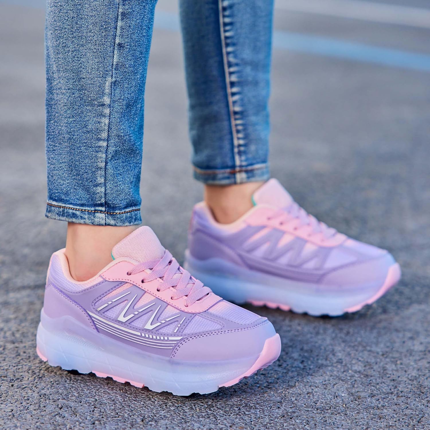 Roller Skate Shoes for Girls Boys Kids Detachable Sneakers with Wheels Fashion Wheeled Shoe