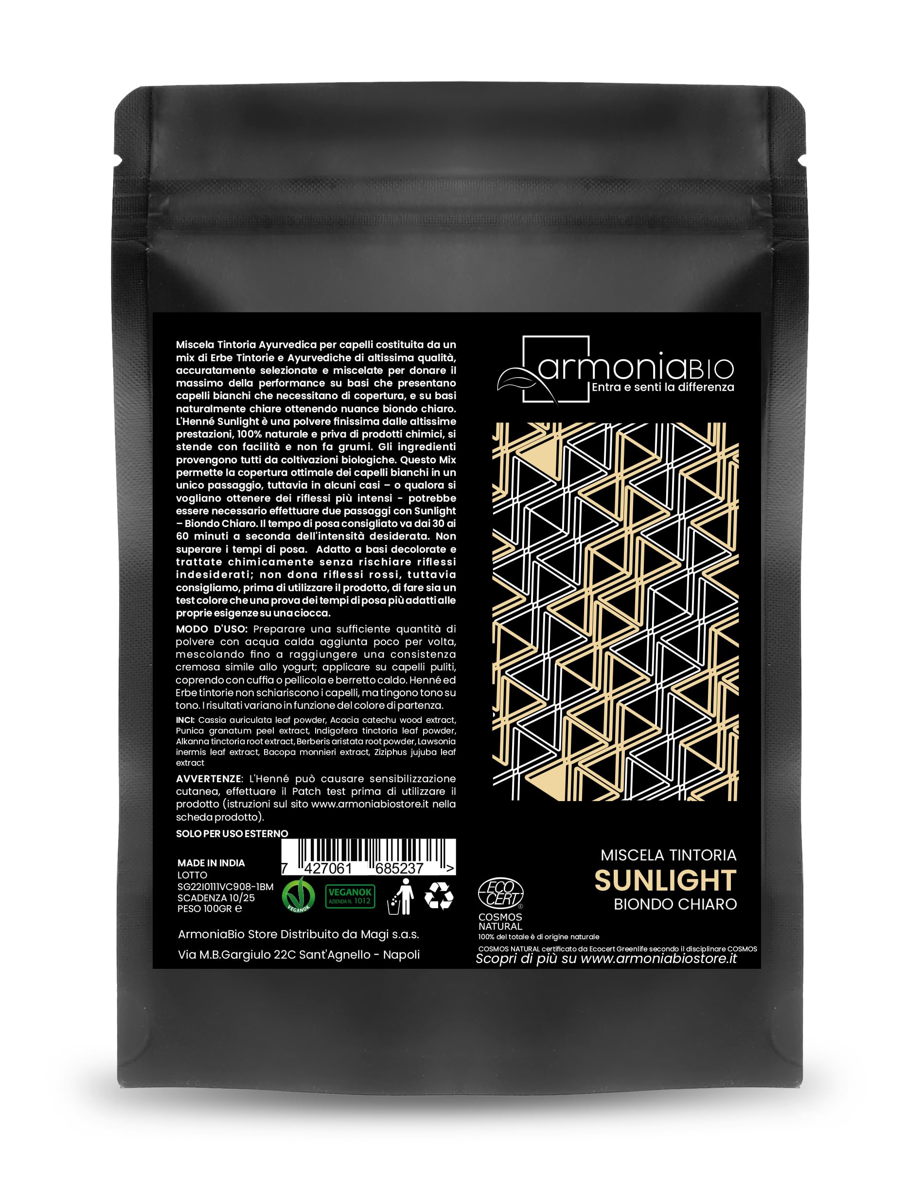 Henné Sunlight Biondo Chiaro Naturale Bio - tinta vegetale