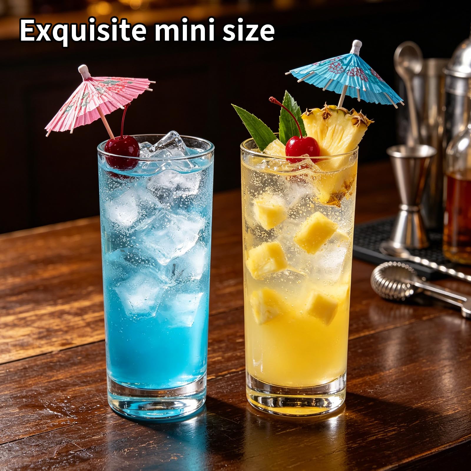 300uds Sombrillas para Bebidas, Palillos Cócteles Coloridas Mini Sombrillas de Papel Decorar Bebidas Ideales para Fiestas Tropicales Fiestas Luau Cumpleaños Verano Barbacoas y Bares Tiki
