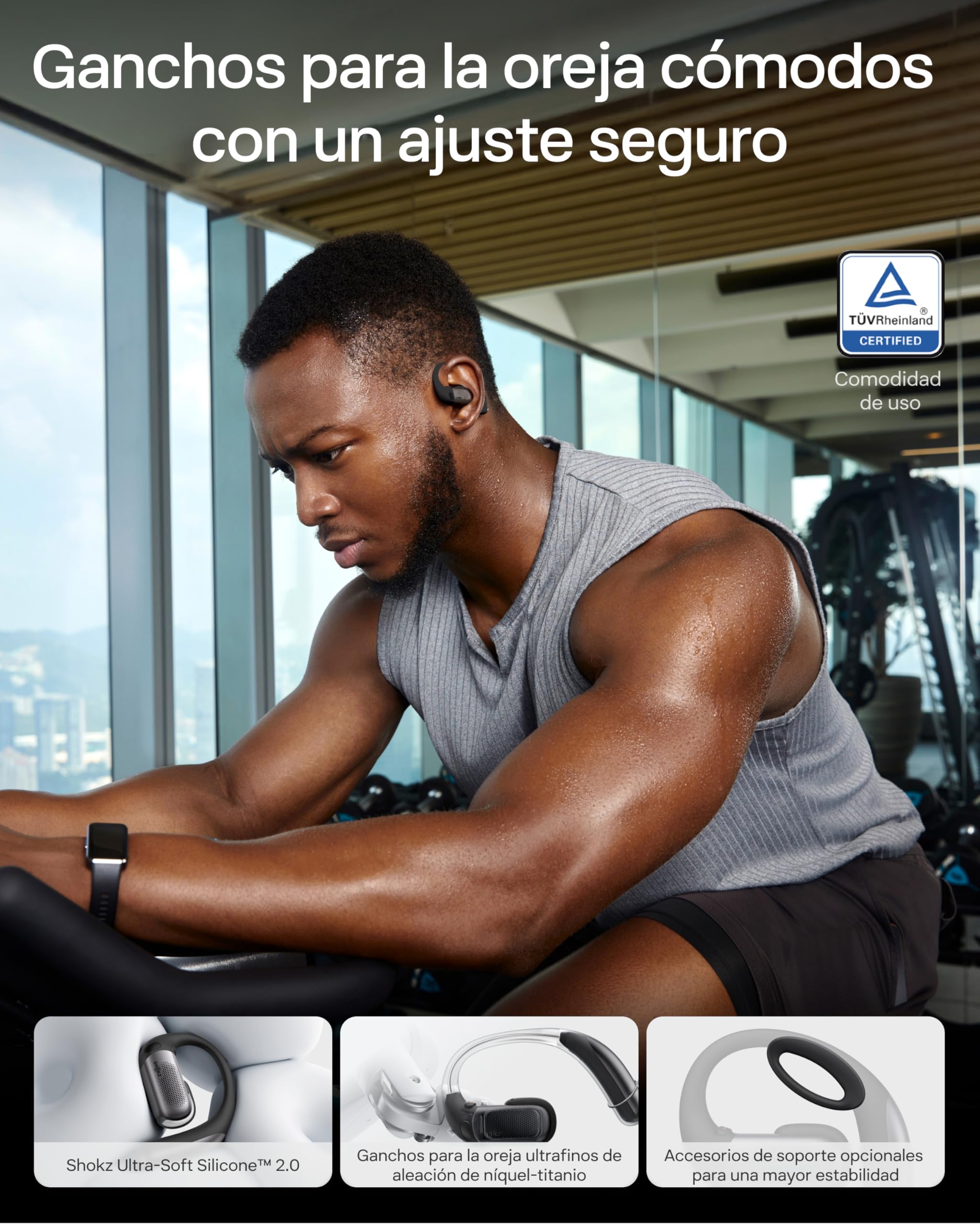SHOKZ Auriculares inalámbricos Wireless OpenFit Pro, Dolby Atmos, Negro