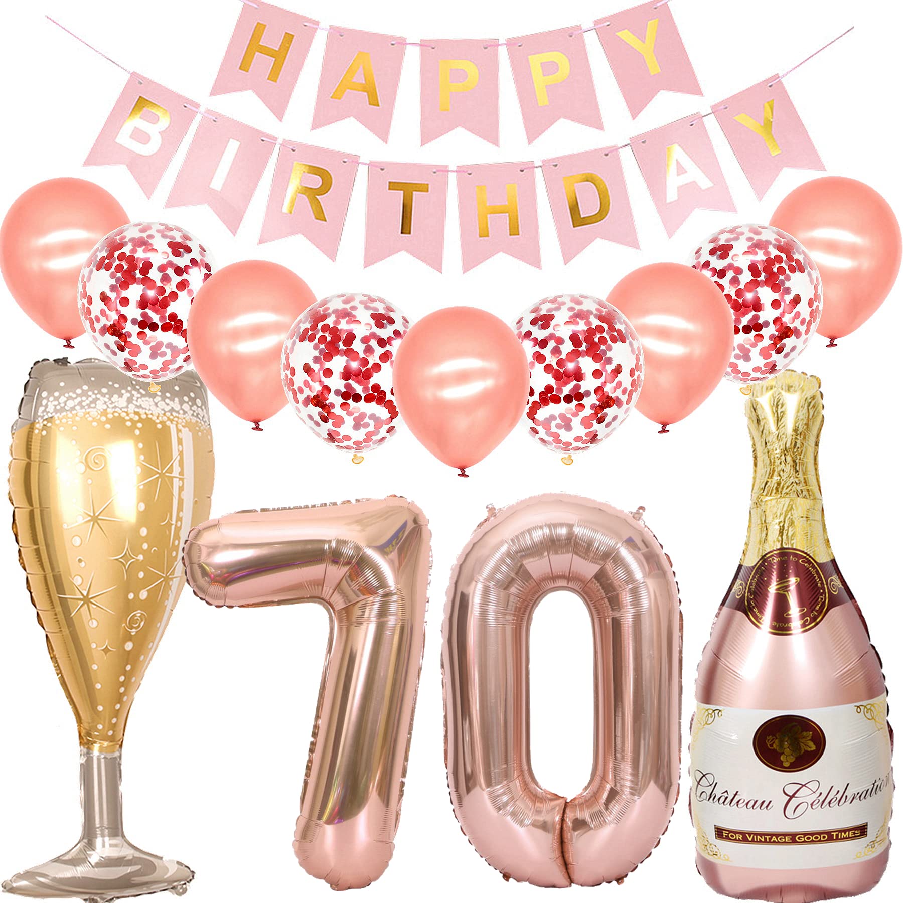 Ballon Anniversaire 70 Ans Rose Or - 101 Cm Ballon Chiffre Numéro 70 - Décoration Anniversaire