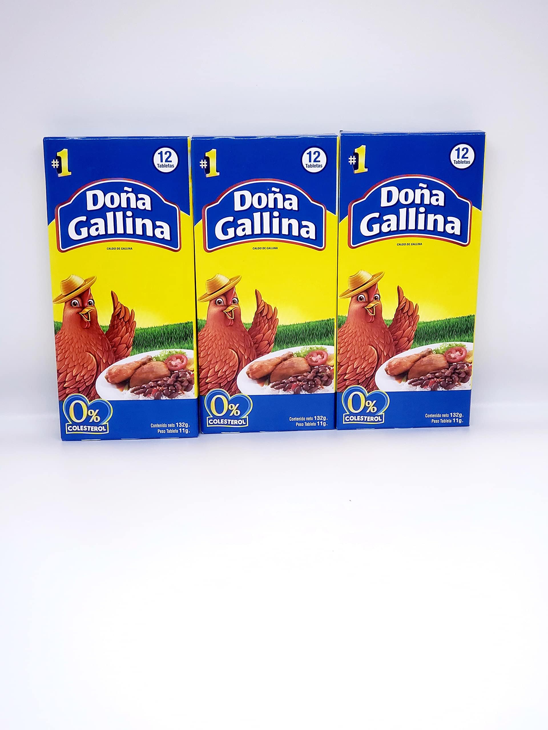 Dona Gallina Bouillon Chicken 12 Tablets 132g (Pack of 3)