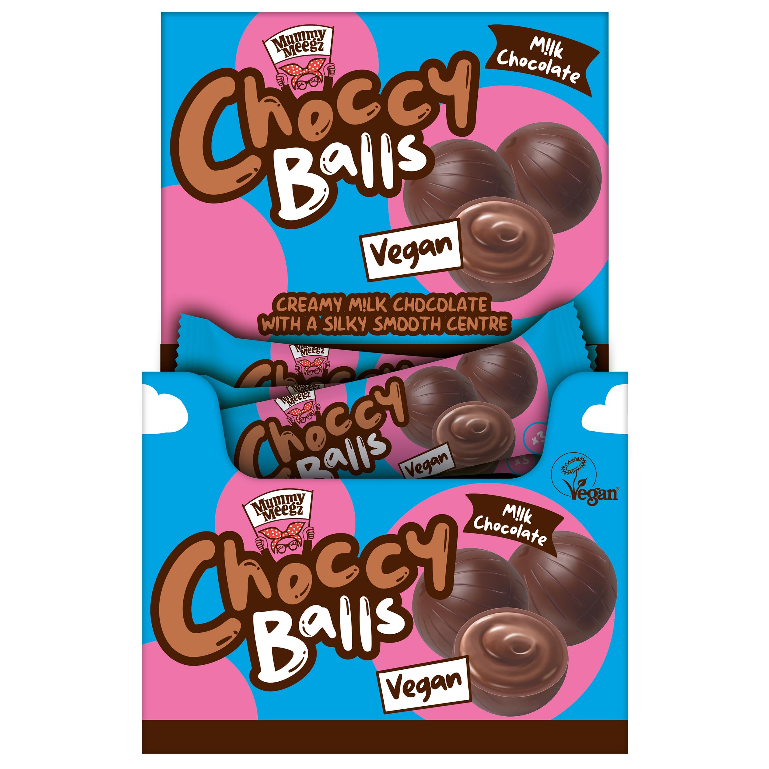 Mummy Meegz Choccy Balls Case Pack of 22 Multipacks (66 Vegan Chocolate Balls) - Truffle-Style Chocolate Balls with Silky Smooth Centre, Individually Wrapped Multipack Chocolate, Palm Oil Free