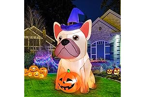 5Ft Giant Inflatable Halloween Decorations(2 Pack) - 5Ft Inflatable Pumpkin with Witch...