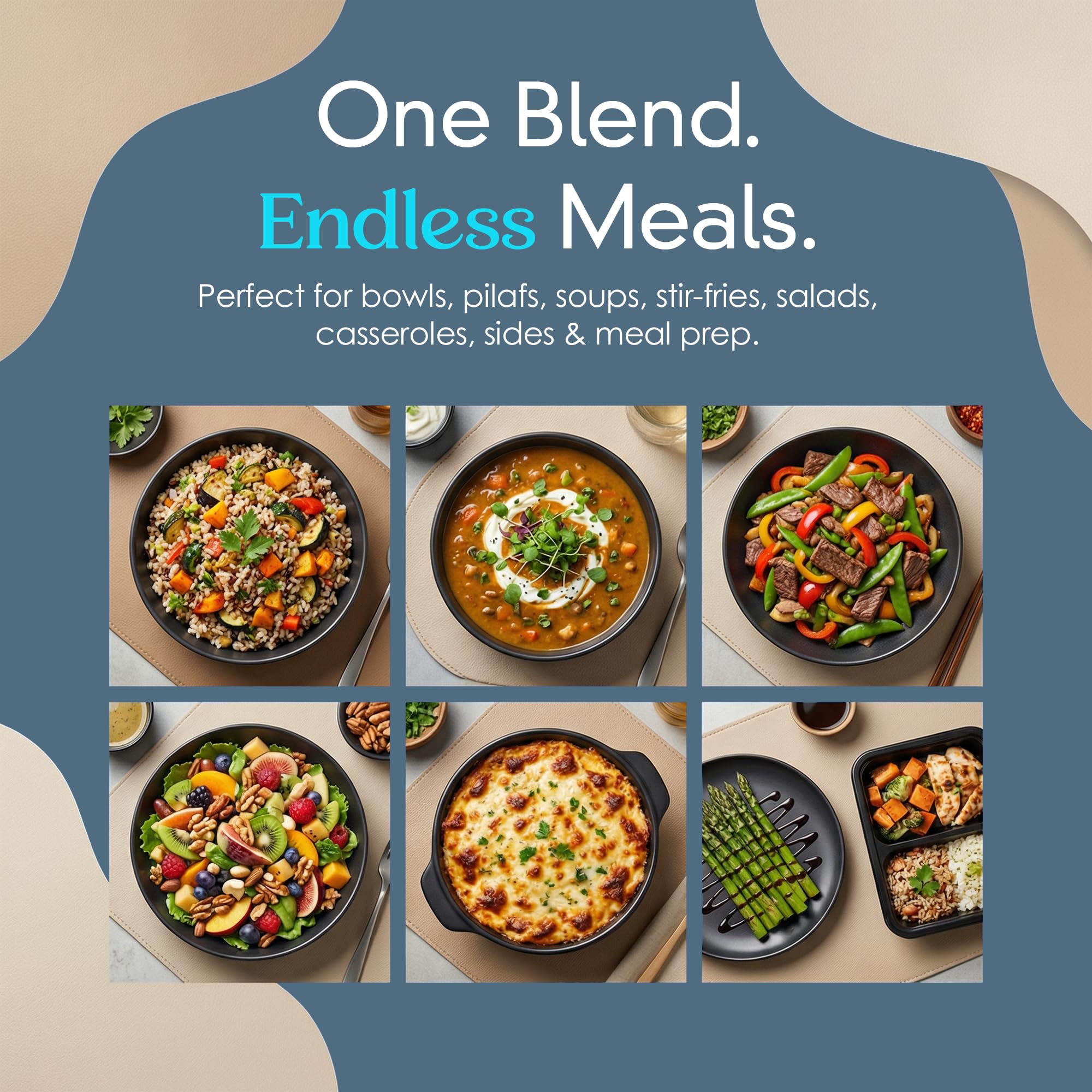 Golden Crown 3-in-1 Multigrain Blend with White Basmati, Wild Rice & Quinoa - Premium Quality, Vegan & GMO Free - Perfect for Rice Dishes, Pilafs, Soups, Stir-Fries & Meal Prep, 32 oz (2 lbs)