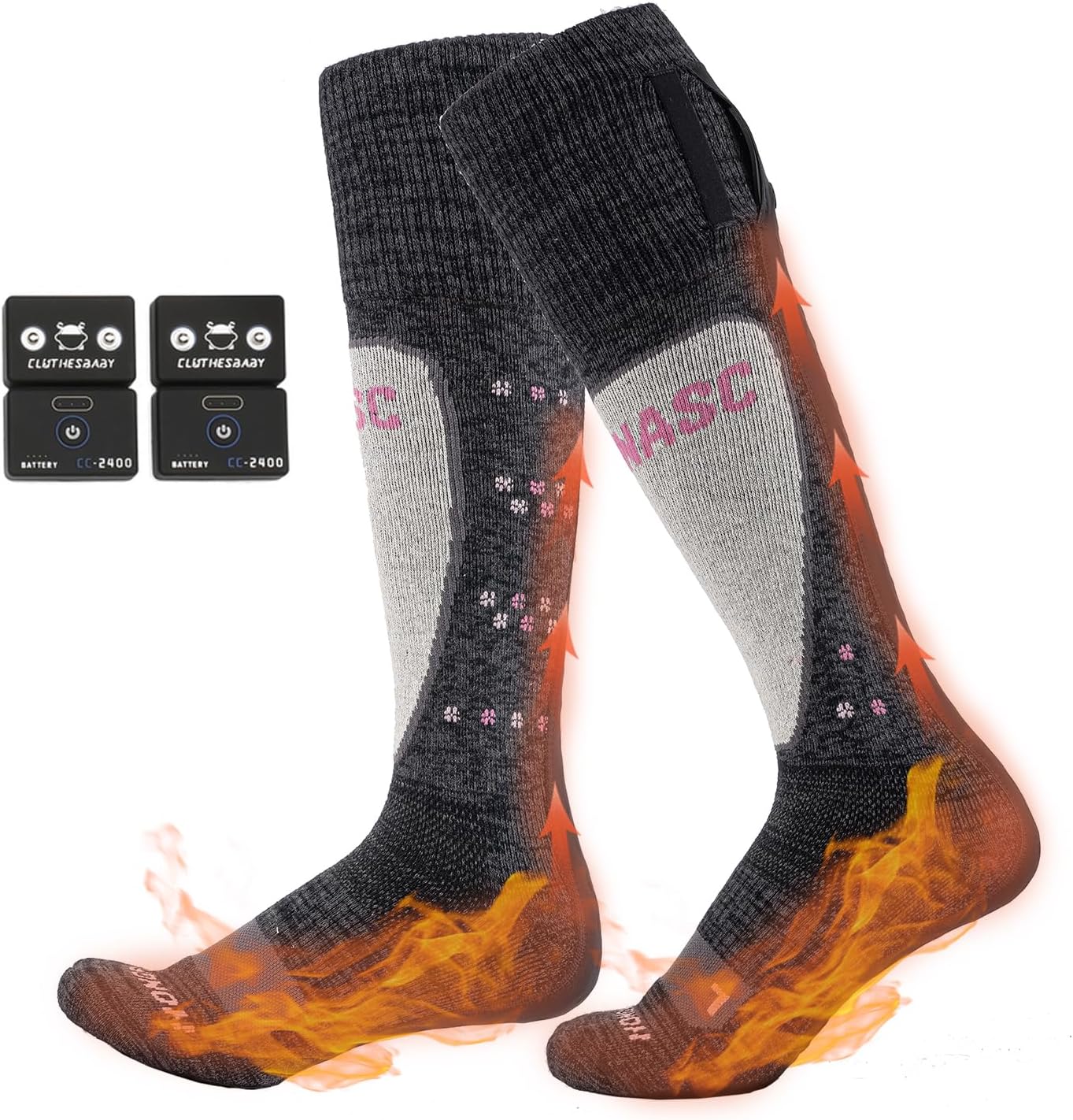 Rechargeable Heated Socks for Men Women, Washable Electric