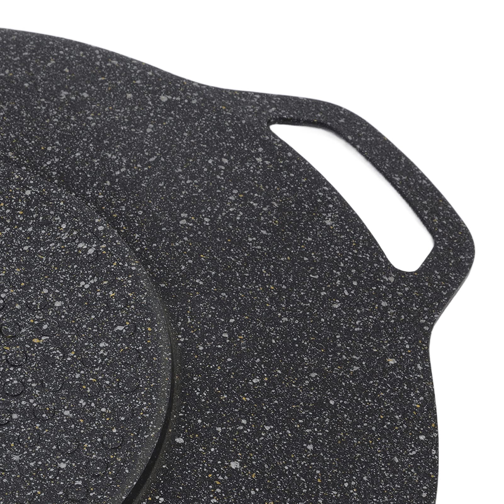 Padella per Barbecue Coreana, Piastra Rotonda con Rivestimento Antiaderente a 6 Strati, Piastra per Barbecue Rotonda, Griglia in Ghisa Smaltata, Compatibile per Induzione, Fornello a Gas, Piano(30 cm)