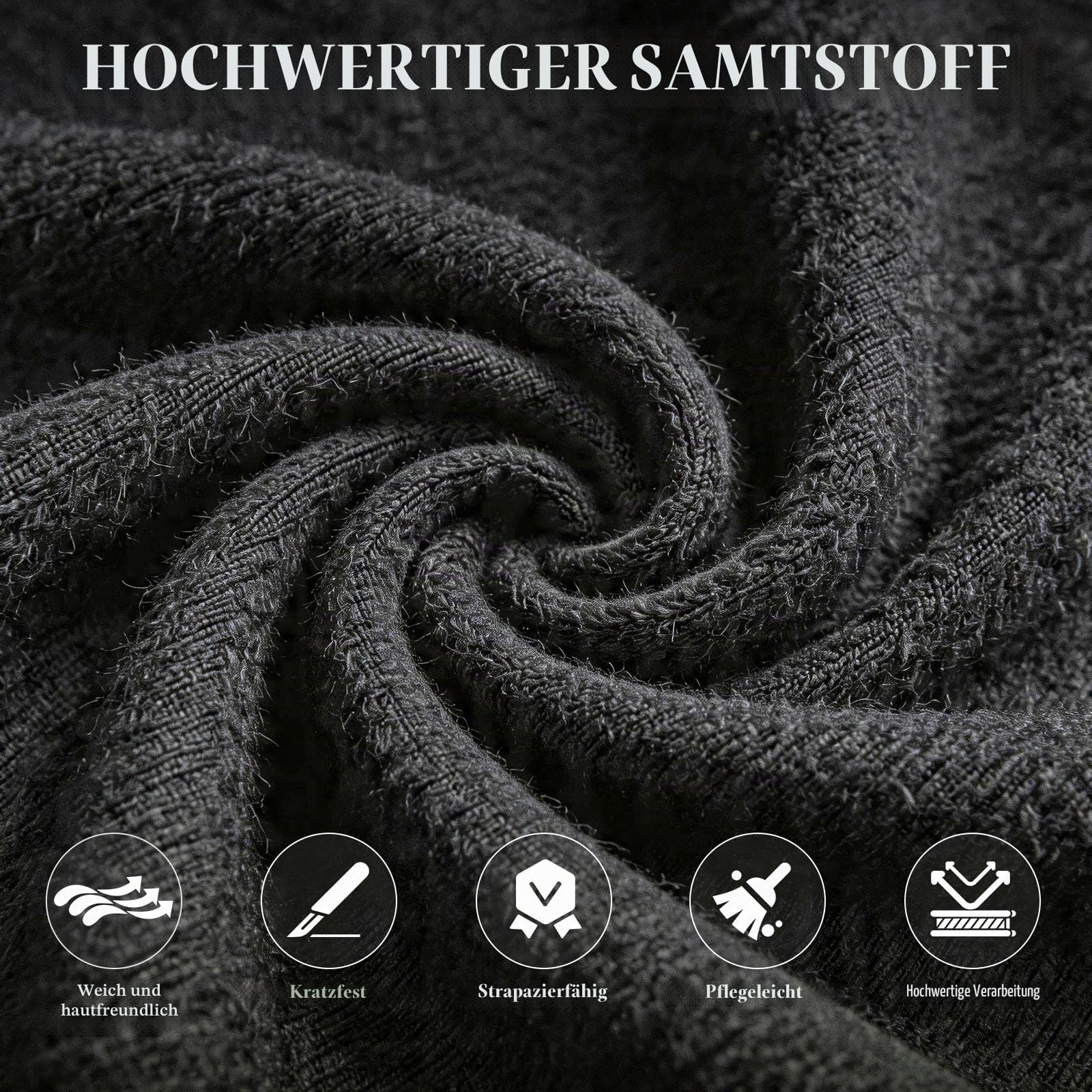 Verdego Gaming Stuhl Ergonomisch, Gaming Chair mit Massagefunktion, Fußstütze, Gamingstuhl Samt, Höhenverstellbar, Gamer Stuhl Verstellbare Rückenlehne 90-125°, Linkage Armlehnen (Schwarz)