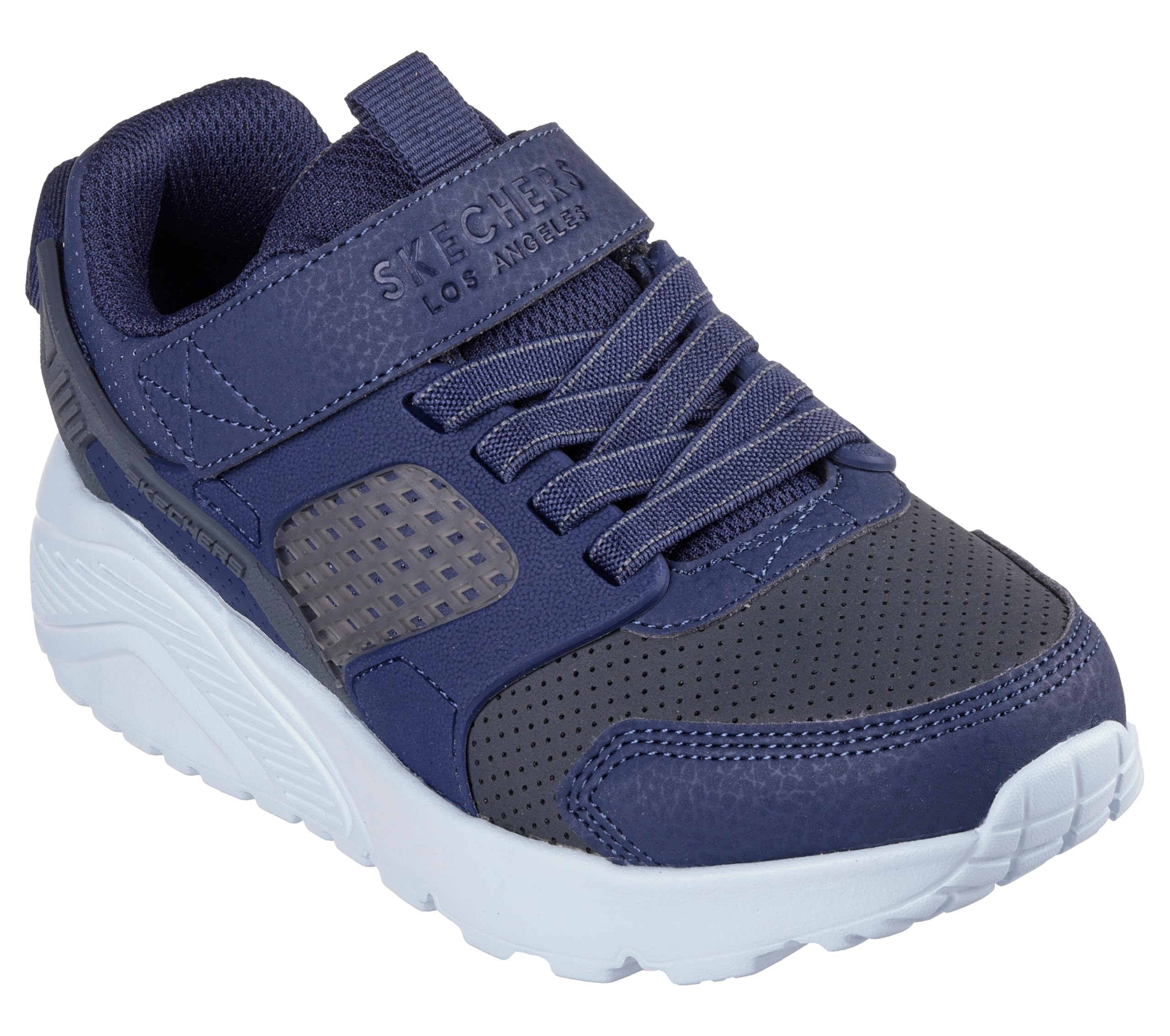 Skechers Boys Uno Lite Gridstill Sneaker, Navy, 11.5 UK Child