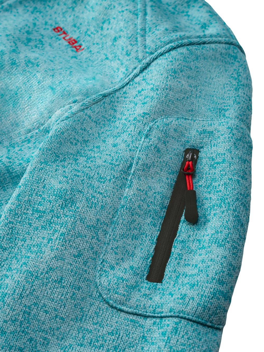 STUBAI Damen Strickfleecejacke, mit flauschigem Fleece auf der Innenseite, Übergangsjacke mit Reißverschluss, modische Damenbekleidung, Türkis, Gr. 36-48