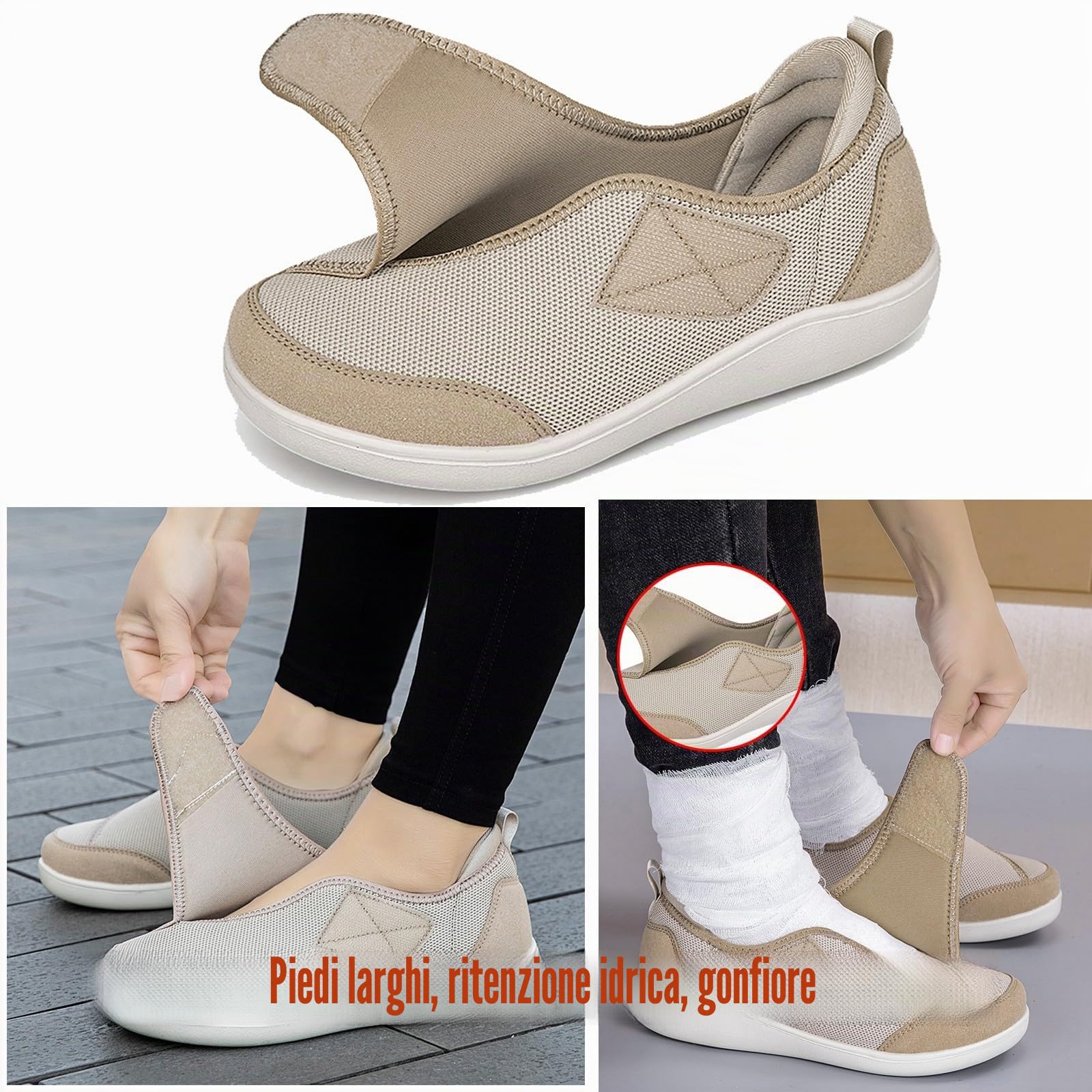 Gaatpot Scarpe per Diabetici Donna Uomo Ortopediche Regolabili | Scarpe per Passeggio, Pianta Larga, Casual Ciabatte, Persone Anziane Leggere y Antiscivolo