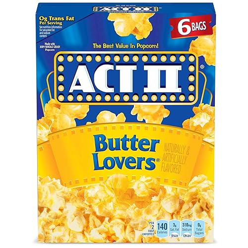 ACT II Butter Lovers Palomitas de maíz, 2.75 onzas, 6 unidades