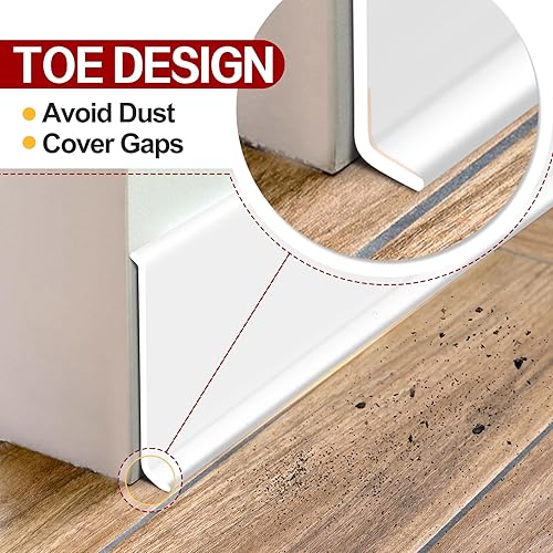 Miniatura 3 de Base de pared para zócalo de 26.3 pies, base de vinilo flexible autoadhesiva, 4 pulgadas, despegar y pegar, evita el polvo, zócalo de goma para