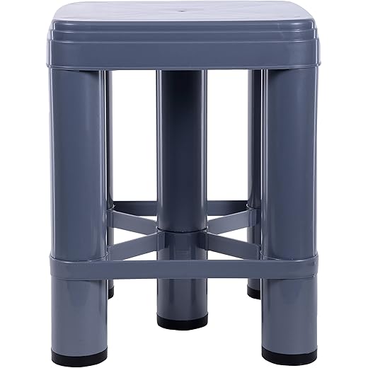 AAROHI13 Aarohi Stool Glossy Finish Grey