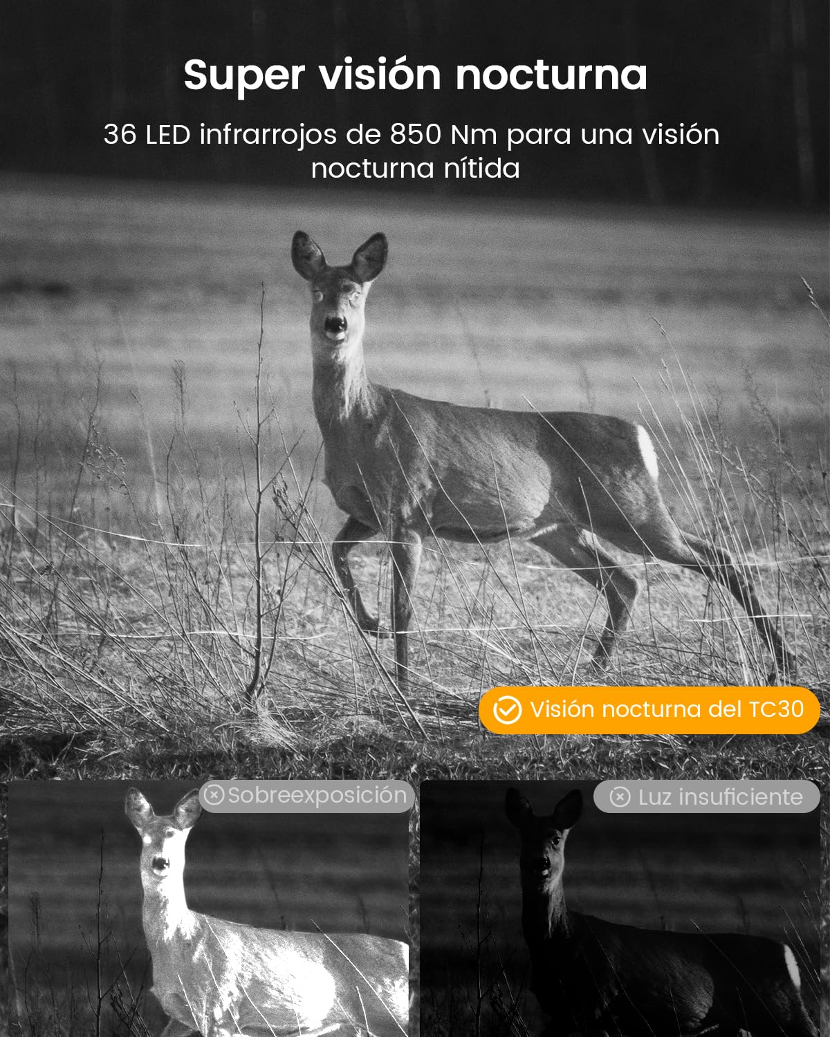 usogood - Cámara de Caza Nocturna 4K 48MP, Cámara Fototrampeo con Visión Nocturna Infrarroja, Trampa Fotográfica con 8 Pilas y Tarjeta de Memoria 32GB, Cámara de Fototrampeo Impermeable para Exterior
