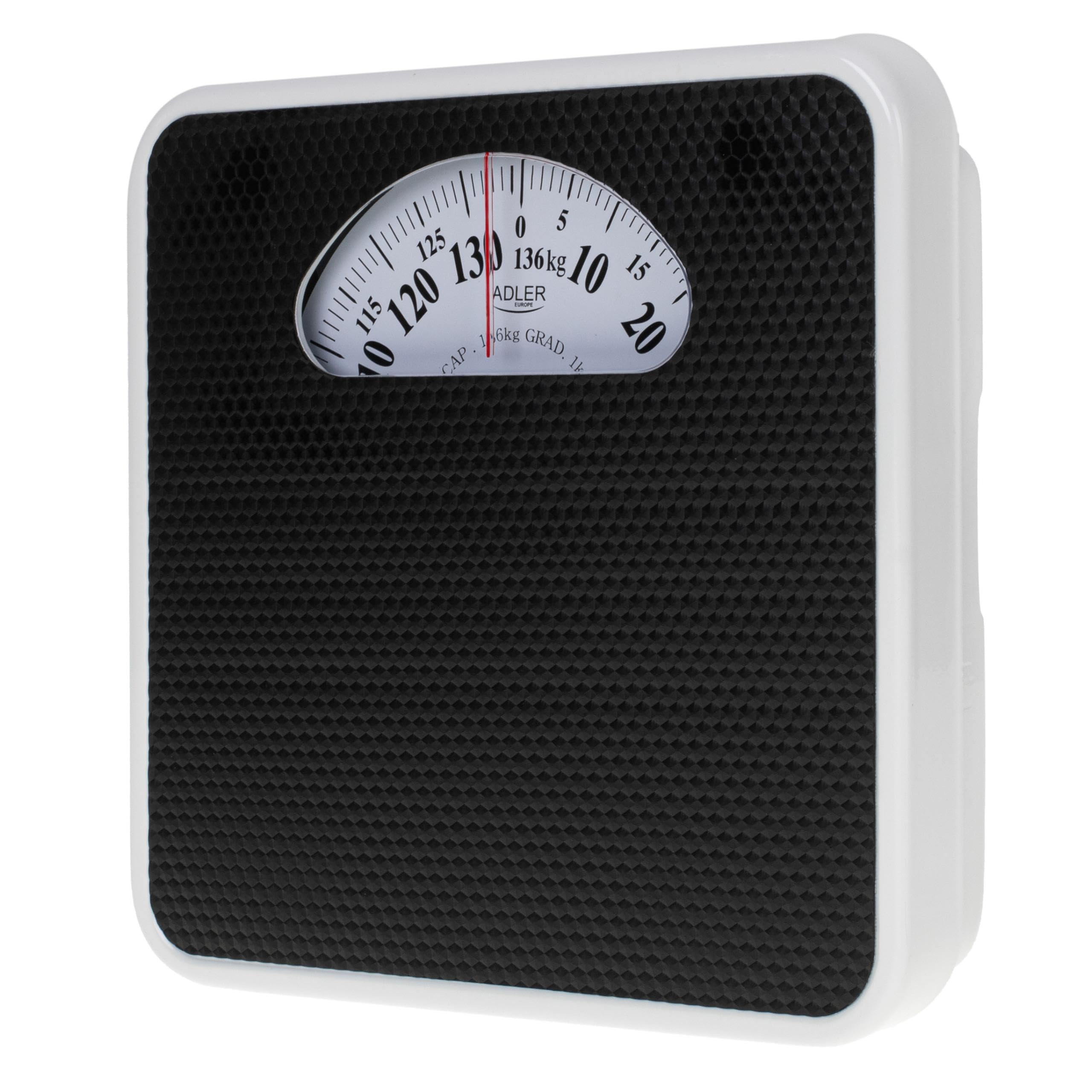 CAMRY Waga łazienkowa mechaniczna 136 kg 1kg dokładność antypoślizgowa metalowa obudowa 28 x 29 x 5 cm czarno-biała