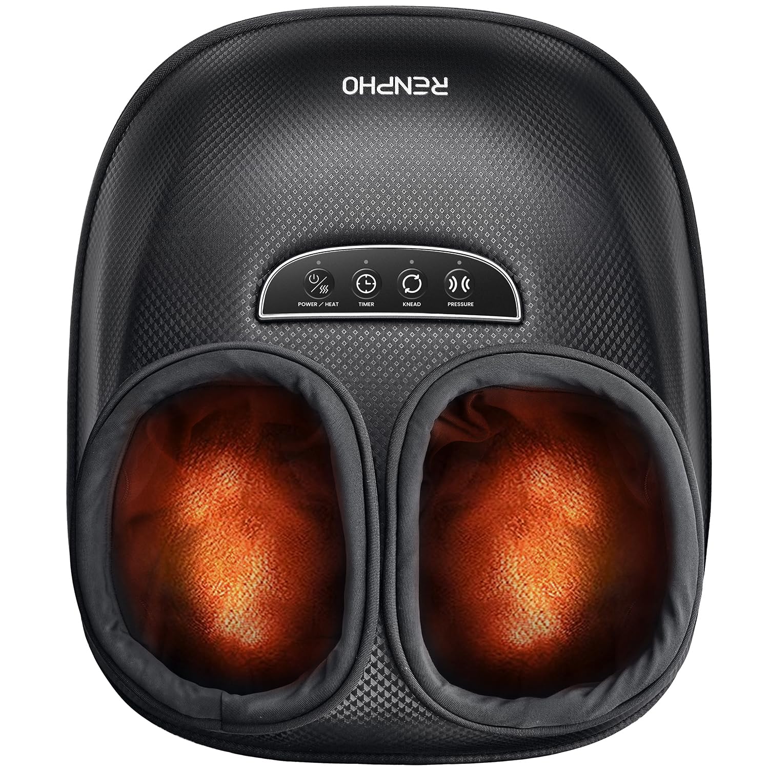 RENPHO Fußmassagegerät mit Wärme 2026 Neu, Shiatsu für ganzen Fuß, Fussmassagegerät Elektrisch Testsieger, 3 Luftdruck und Knetstufen, PU-Leder, Muttertagsgeschenk, bis Größe 47, Schwarz