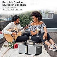 Vista 6 de BUGANI Altavoz Bluetooth Shock, Bluetooth 5.3 portátil, impermeable, 60W de gran potencia, altavoz para exteriores, (Nuevo modelo)