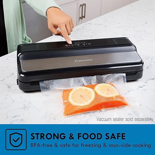 Miniatura 4 de Kenmore - Bolsas selladoras al vacío  Rollos de plástico para sellado de alimentos de 3-8 x 10, 4-8 x 20, bolsas de tamaño 11 x 16, embalaje