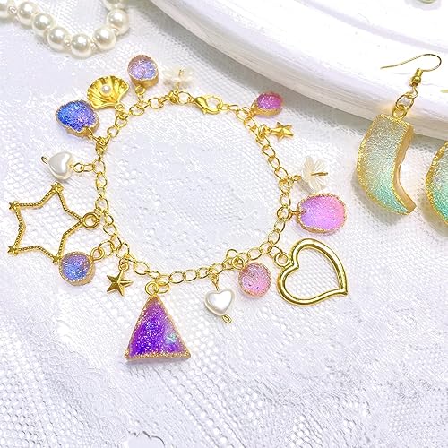 Miniatura 4 de Juego de moldes de silicona de resina epoxi de ágata druzy para joyería de cabujón de geoda, pendientes, pulseras, 33 formas de 0,35 a 1,65 pulgadas