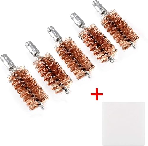Miniatura 8 de BOOSTEADY Cepillo de limpieza para pistola de bronce con cerdas de fósforo, 5 unidades, para escopeta de pistola con 50 parches cuadrados