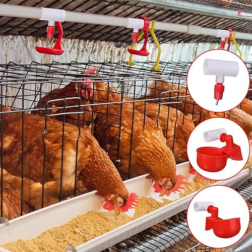 Miniatura 3 de Outus Paquete de 50 accesorios de PVC para bebedero de pollo, accesorios de PVC totalmente automáticos para pezones de agua de pollo roscados,