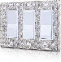 Vista 6 de Gaocai 1 pieza Placas de pared con diamantes de imitación brillantes Cubierta de interruptor de luz Placa decorativa de pared con palanca única