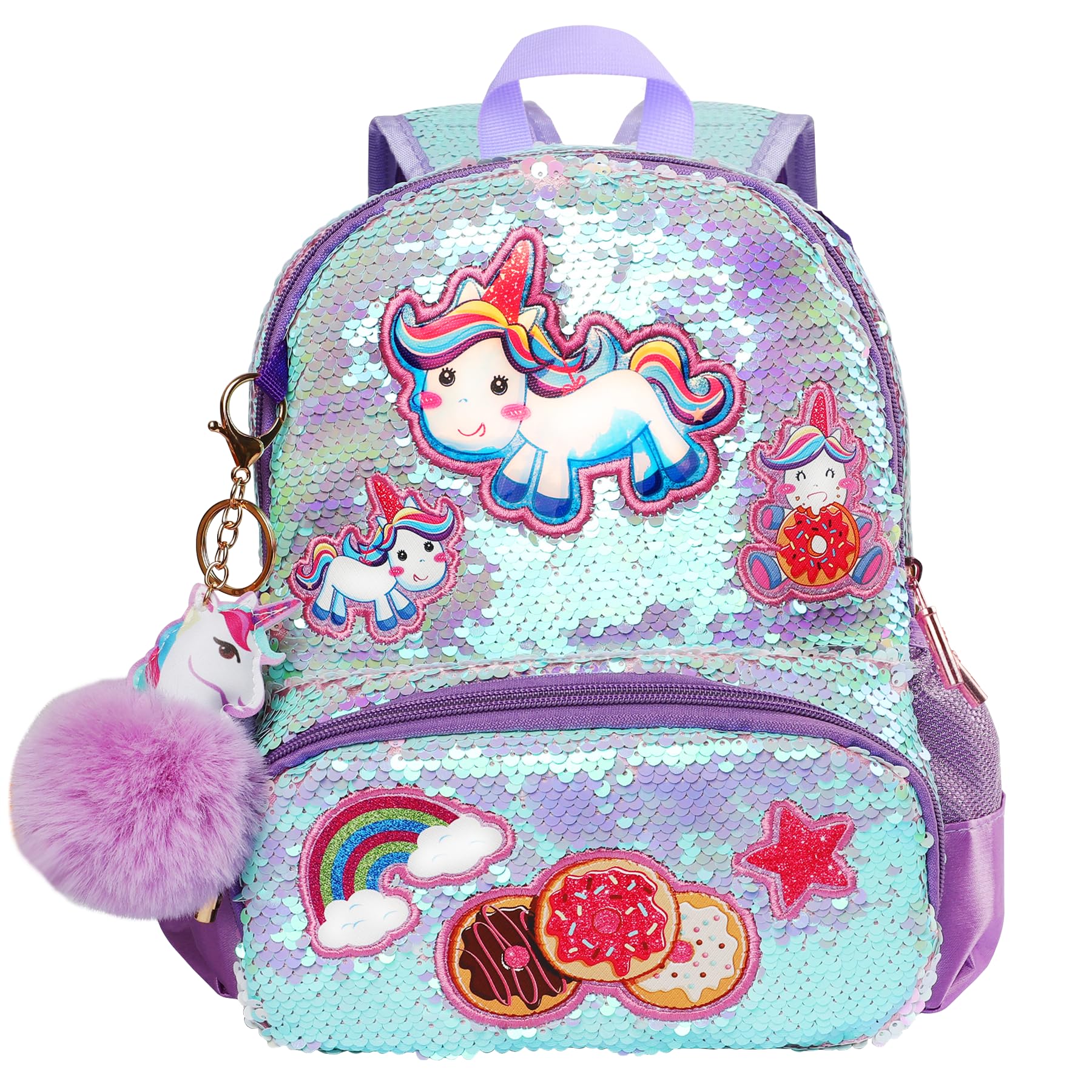 LSSAGOON Unicorn Sequins Backpack for Girls,Toddler Kids Schoolbag,Bookbag for Kindergarten Elementary,Gift for Birthday Xmas.
