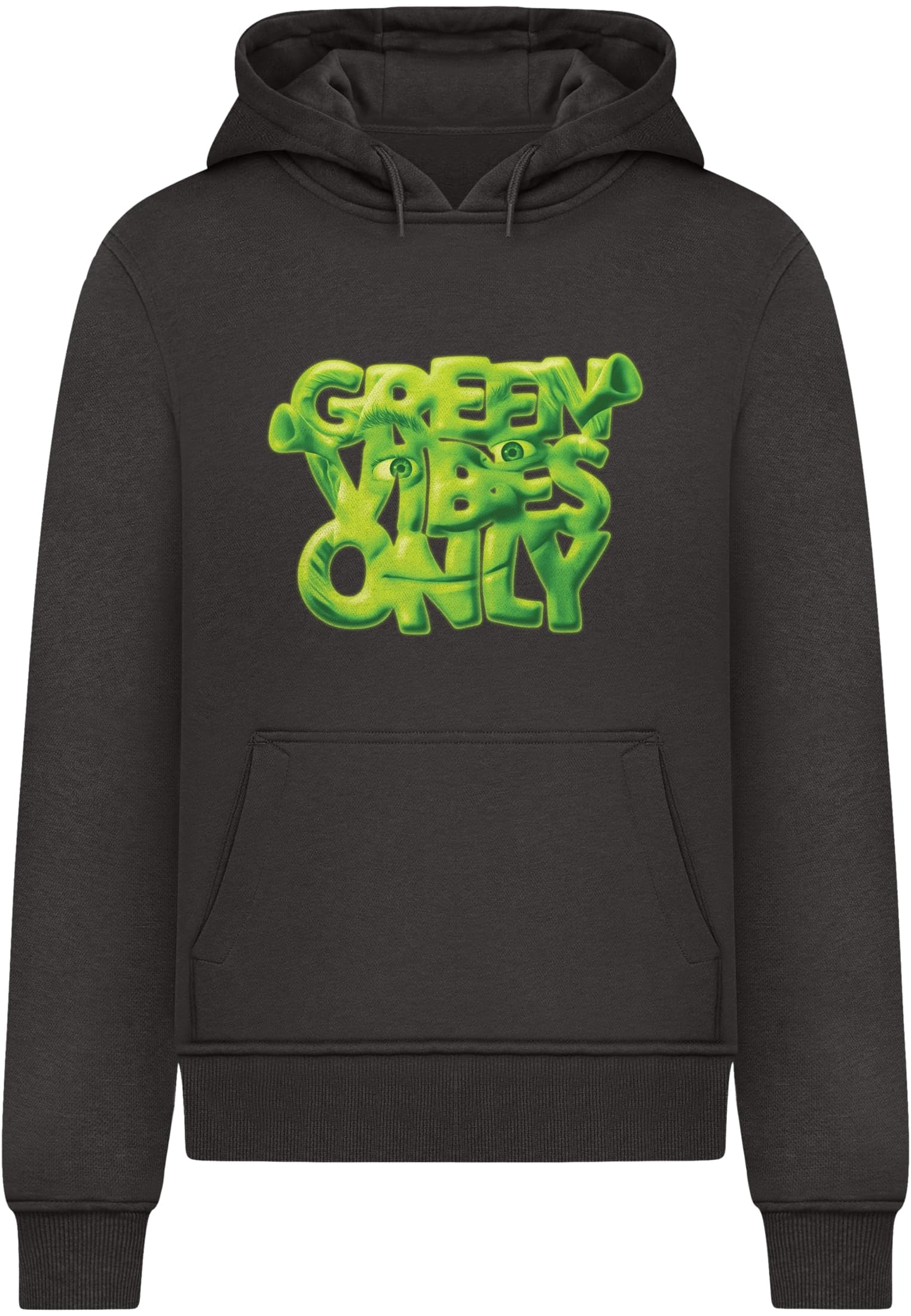 Merchcode Męska bluza z kapturem Shrek Green Vibes Only Hoodie – ciężki materiał z nadrukiem z przodu i szczotkowanym polarem, krój regularny, czarny, M