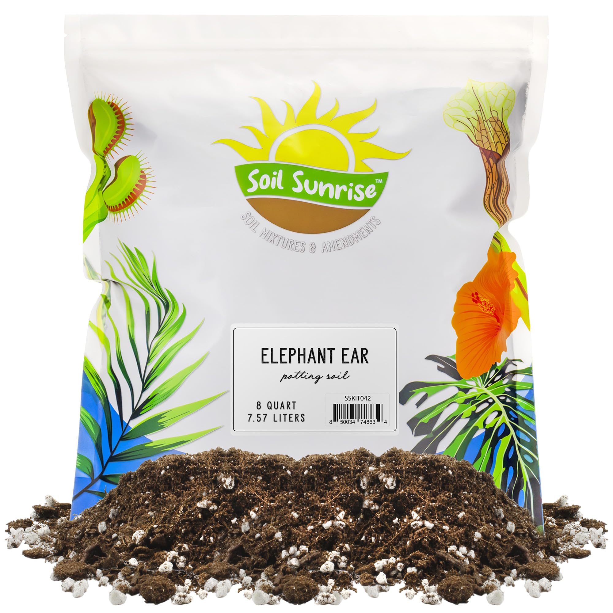 Elephant Ear Potting Soil Mix (8 Quarts), Colocasia and Alocasia Potted Plant Blend