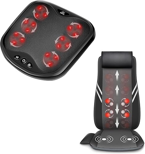 Snailax Masajeador de pies Shiatsu con calor y masajeador de espalda con calor